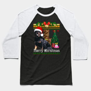 Ugly Christmas Sweater ROTTWEILER Baseball T-Shirt